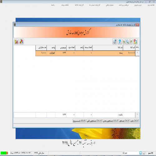 موجودی کالاهای کمتر از حد سفارش